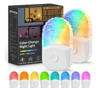 Emeritpro Night Light Plug in Wall with Dusk to Dawn Sensor, 0.5W Warm White+RGB Colorful Night Light, 3 Lighting Modes, Acrylic Plug in Wal