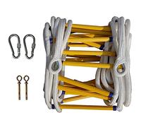 Emerncy Fire Escape Rope Ladder, 32.8ft Flame Resistant Safe Ladder with 2 S-Hoo, Ideal for Home Safe and Quick Evacuat, White Rope