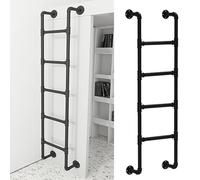 Emerncy Window Ladder 330 LB Load Capaci Black Iron High Bed Ladder NonSlip Safe Design WallMounted Ideal for Bedrooms Cabins and Homes