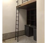 Emerncy Window Ladder Sturdy Metal Loft Bed Ladder Black Iron Tube Bunk Bed Wall Ladder Fire Escape Stairs Safe and Easy to Install Design