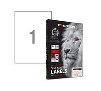 Emerson 210 x 297 mm, 1 Piece/Sheet, 100 Sheets, A4 Universal self-Adhesive Labels, self-Adhesive Stickers for Labelling, Stickers for Label Printing