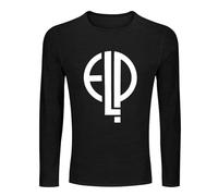 Emerson Lake & Palmer Logo Mens Men Shirt Men's 100% Cotton Tee Crewneck Unisex Long Sleeve T-Shirt Black M
