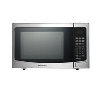 Emerson MWI1212SS Countertop Microwave Oven with Inverter and Button Control, LED Display 1000W 10 Power Levels, 8 Auto Menus, Glass Turntable and Child Safe Lock, 1.2 Cu. Ft, Stainless Steel