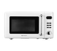 Emerson MWR7020W Compact Microwave Oven with Push Button Control, LED Display, 700W 5 Power Levels, 8 Automatic Menus, Glass Turntable and Child Safe Lock, 0.7,