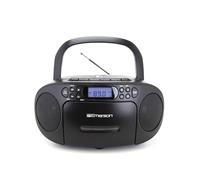 Emerson - Portable CD Player with Cassette Player, Tape Recorder, Am/FM Radio, AUX, Headphone Jack, Dual Speakers, AC/DC and Battery Operated, Stereo System for