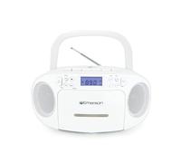 Emerson - Portable CD Player with Cassette Player, Tape Recorder, Am/FM Radio, AUX, Headphone Jack, Dual Speakers, AC/DC and Battery Operated, Stereo System for