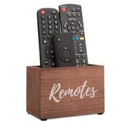 Emerson West Farmhouse Remote Control Holder For Table,Wooden TV Remote Caddy Fits 3+ Remotes,Remote Organizer,Controller Holder,Couch Remote Holder,Remote Holder for Bed,Remote Holder for Table