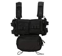 EMERSONGEAR Tactical MK3 Chest Rig Vest Adjustable Airsoft Molle Modular Micro Fight Plate Carrier Vest for Hunting Hikng, Black, One size