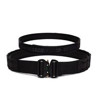 EMERSONGEARS Men's 2" Tactical MOLLE Belt with 1.75" Inner Loop Quick Release Metal Buckle Laser Cut Nylon Battle Duty for Airsoft Black M size