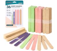 Emery Boards 36 Pack, Assorted Nail Files for Acrylic Gel and Natural Nails