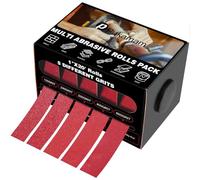 Emery Cloth Roll Set 5 Grits, 120/240/320/400/600 Grit Sandpaper Roll, 1" x 20 Ft Emery Paper, Abrasive Sanding Paper Roll, 6 Rolls of Wet and Dry sandpaper for Metal, Wood, Furniture Polishing