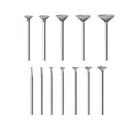 Emery Grinding Bits, 12PC Rotary Tool Accessories for Stone, Glass, Polishing, 2.35mm & 3mm Shank