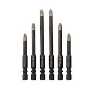Emery Screwdriving Bits Set PH2, 6Pcs Anti-Slip Drill Bits with 1/4'' Hex Shank for Home DIY Car Repair, 2pcs Each of 65mm 80mm 100mm