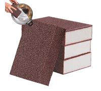 Emery Sponge - Pack of 4 Scrub Sponges with Four-Sided - Tough Pan Rust Remover, Manual Sanding Products, Stainless Steel Cleaning Tool for Home
