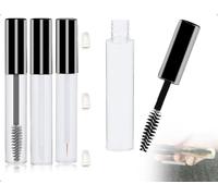 Emezddo Empty Mascara Bottle Set, Refillable Eyelash Brush, Portable Transparent Eyeliner Container Tube, Reusable Empty Lip Gloss Tubes (Black)