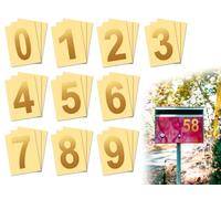 Emezddo Pack of 30 Number Stickers, Self-Adhesive Vinyl Waterproof Stickers, Reflective Adhesive Numbers, House Number, for Wheelie Bins, Containers, Mailbox, Address Number (Gold, 0-9.10 x 4.8 cm)