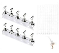 Emezddo Set of 2 Nail Stand Set with Transparent Glue, Acrylic Nails DIY Set with Magnet, Imprint Nail Tips Practice Stand for Use at Home, Shop and Salon (Silver)