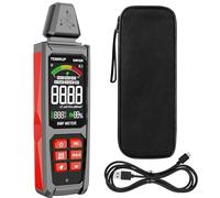 EMF Detector, TEMIRUP 5 in 1 Handheld EMF Meter Radiation Detector, EF, RF, MF, WiFi Signal, Temperature, Humidity, Rechargeable EMF Reader with Large Color LCD for Home, Office, Ghost Hunting
