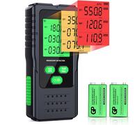 EMF Meter 3-in-1, YOJOCK Portable Radiation Detector for EF, MF & RF Signals, Includes Additional Battery and German Instructions EMF Radiation Meter for Home, Office and Outdoor (Green)