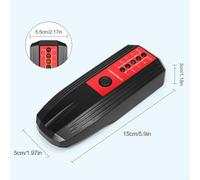 EMF Meter Radiation Tester Dosimeter for Electromagnetic Field Detection with 5-LED Indicators 50/60Hz Frequency ABS Material(Black+red)