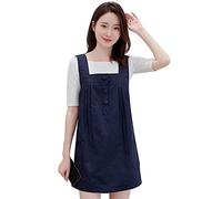 EMF Radiation Protection Silver Fiber Clothing Electromagnetic Shielding Pregnant Women Dresses Work Apron Washable (Color : Blue, Size : XX-Large)