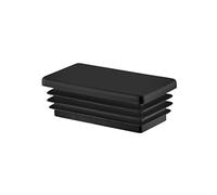 EMFA Plastic End Caps 40x20 mm - Black Rectangular Tube Inserts - Lamella Plugs for Metal Tubes and Structures - 4 Pack - 4x2 cm