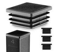 EMFA Square End Caps 120x120 mm - Plastic Tube Inserts for Steel Box Section - Black Tube Plugs - 4 Pcs