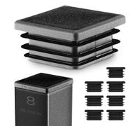 EMFA Square End Caps 16x16 mm - Plastic Tube Inserts for Steel Box Section - Black Tube Plugs - 8 Pcs