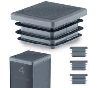 EMFA Square End Caps 30x30 mm - Plastic Tube Inserts for Steel Box Section - Anthracite Tube Plugs - 4 Pcs