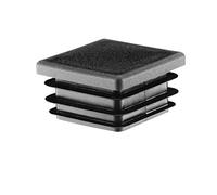 EMFA Square End Caps 80x80 mm - Plastic Tube Inserts for Steel Box Section - Black Tube Plugs - 8 Pcs