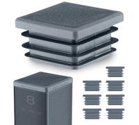 EMFA Square End Caps for Box Section 40x40 mm Anthracite, 8 Pcs