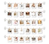 Emfogo Hanging photo display Room picture Wall Decor,4x6 Photo Collage Picture frames for Wall Hanging with 30 Clips Multi Photo wall for Dorm Room Decor
