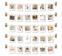 Emfogo Picture Frames Collage Wall Decor Photo Collage Picture frames 4x6 for Wall Hanging with 30 Clips Multi Photo Display for Dorm Room Decor