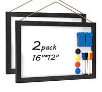 Emfogoo 2 Pack Magnetic Whiteboard, 40 X 30 CM Dry Erase Board for Wall, Small Kids White Boards with Wooden Frame & Stand for Office, Home and School, 4 Markers, 4 Magnets, 2 Dry Erasers