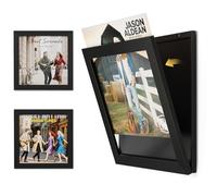 Emfogoo 2 Pack Vinyl Record Frame for the Wall, Vinyl Record Display Frame, Album Frames for 12x12 Inch LP Album Cover (Black)