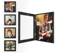 Emfogoo 4 Pack Vinyl Record Frame for the Wall, Wall-Mounted Vinyl Record Display Frame, Album Frames for 12x12 Inch LP Album Cover (Black)