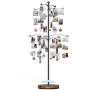 Emfogoo Family Tree Photo Frame, Graduation Photo Display Tree, Picture Holder Stand for Christmas, 90 Clips Holder for 4x6, 5x7 Picture Frames Hanging & Gift Card Tree Holders