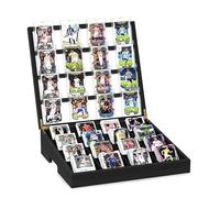 Emfogoo Wooden Card Sorting Tray Trading Card Display, 16-Compartment Trading Cards Organiser Stand with Handle Design, Cards Sorter for Sports, Trading, TCG, Game, and Collection Display (Black)