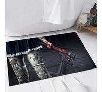EMFSLA Bath Mat 16x24 in,a horror makeup woman,Non-Slip Bathroom Mat Machine-Washable,Ultra Soft and Water Absorbent Bath Rug for Bathroom