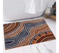 EMFSLA Bath Mat 16x24 in,A illustration based on aboriginal style of dot painting depicting time,Non-Slip Bathroom Mat Machine-Washable,Ultra Soft and Water Absorbent Bath Rug for Bathroom