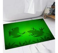EMFSLA Bath Mat 16x24 in,Animal Decor,Frog Shadow Silhouette on The Banana Tree Leaf in Tropical Lands Jung,Non-Slip Bathroom Mat Machine-Washable,Ultra Soft and Water Absorbent Bath Rug for Bathroom