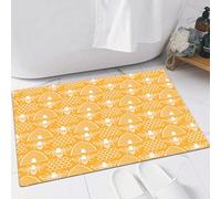 EMFSLA Bath Mat 16x24 in,bees and hives.,Non-Slip Bathroom Mat Machine-Washable,Ultra Soft and Water Absorbent Bath Rug for Bathroom