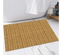 EMFSLA Bath Mat 16x24 in,Branch Rush Rattan Cane Beige Straw Rotang Wicker Bamboo Pattern Design,Non-Slip Bathroom Mat Machine-Washable,Ultra Soft and Water Absorbent Bath Rug for Bathroom