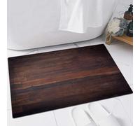 EMFSLA Bath Mat 16x24 in,Chocolate, Aged Weathered Dark Timber,Non-Slip Bathroom Mat Machine-Washable,Ultra Soft and Water Absorbent Bath Rug for Bathroom