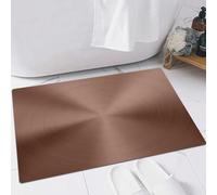 EMFSLA Bath Mat 16x24 in,Copper, Circle Copper Steel Texture Inspired Radial and Round Plate with Shades Im,Non-Slip Bathroom Mat Machine-Washable,Ultra Soft and Water Absorbent Bath Rug for Bathroom