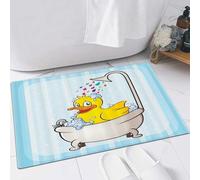 EMFSLA Bath Mat 16x24 in,Duck in bath,Non-Slip Bathroom Mat Machine-Washable,Ultra Soft and Water Absorbent Bath Rug for Bathroom