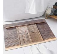 EMFSLA Bath Mat 16x24 in,industrial,Old Wooden Timber Oak Barn Door Farmhouse Countryside Rural Village Art,Non-Slip Bathroom Mat Machine-Washable,Ultra Soft and Water Absorbent Bath Rug for Bathroom