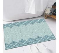 EMFSLA Bath Mat 16x24 in,Moroccan,Modern Design with Eastern Ethnic Style Forms Ivy e Like in Two,Non-Slip Bathroom Mat Machine-Washable,Ultra Soft and Water Absorbent Bath Rug for Bathroom