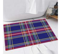 EMFSLA Bath Mat 16x24 in,Plaid, old-fashioned Scottish tartan country house style with a geometric look Abs,Non-Slip Bathroom Mat Machine-Washable,Ultra Soft and Water Absorbent Bath Rug for Bathroom