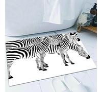 EMFSLA Bath Mat 16x24 in,Safari, zebra African animals skin print with,Non-Slip Bathroom Mat Machine-Washable,Ultra Soft and Water Absorbent Bath Rug for Bathroom